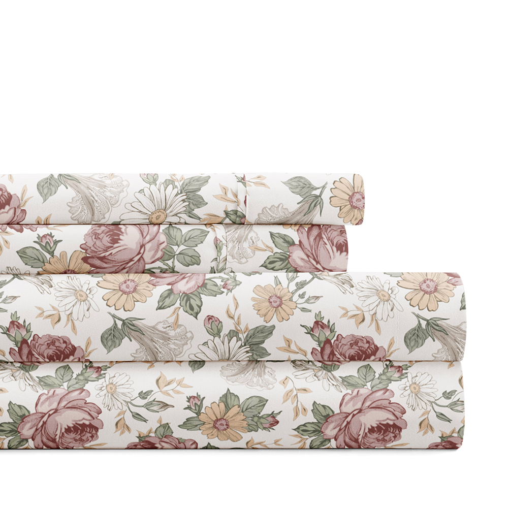 Blooming Floral 4-Piece Pattern Sheet Sets