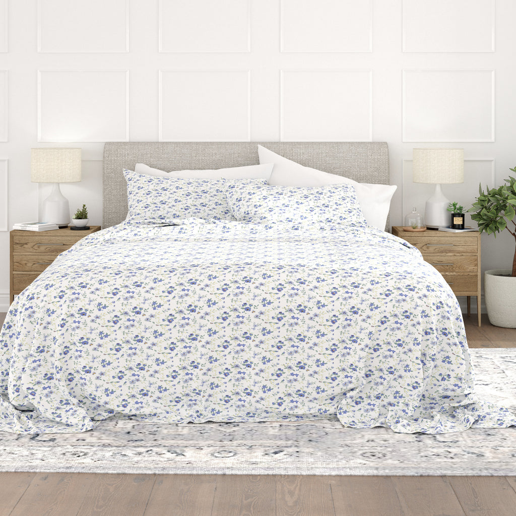 Blossoms Pattern 4-Piece Sheet Set