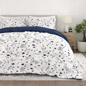 Comfort Canopy Forget Me Not Reversible Down-Alternative Comforter Set