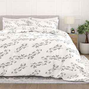 Simple Vine Pattern 3-Piece Duvet Cover Set