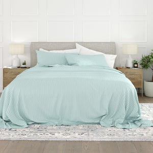 Striped Embossed 4-Piece Sheet Set