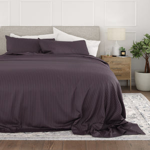 Striped Embossed 4-Piece Sheet Set