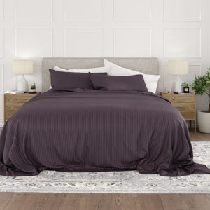 Striped Embossed 4-Piece Sheet Set