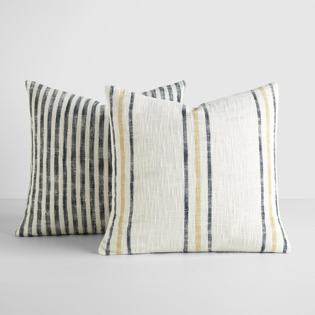 2-Pack Yarn-Dyed Bengal Stripe / Yarn-Dyed Framed Stripe Décor Throw Pillows