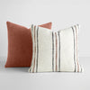 2-Pack Yarn-Dyed Framed Stripe / Solid Décor Throw Pillows