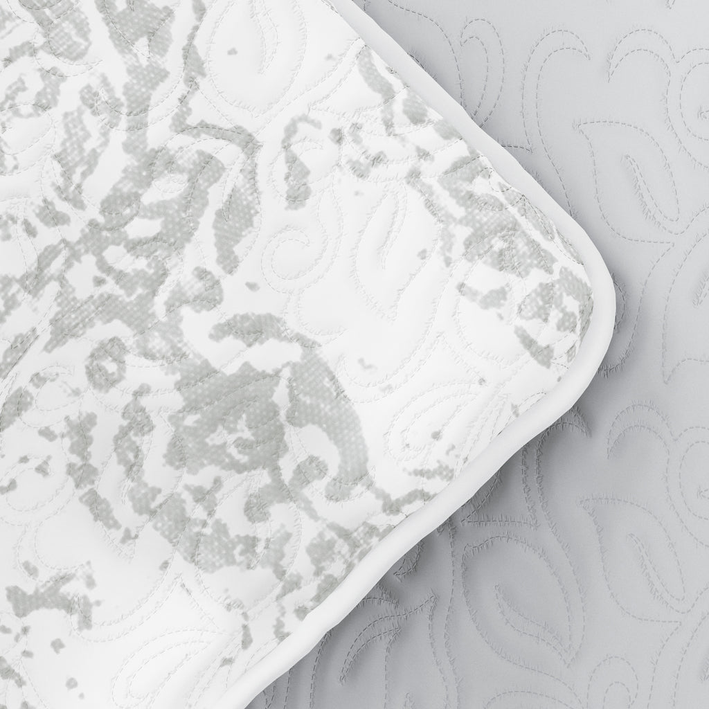 Distressed Damask Reversible Quilted Coverlet Set