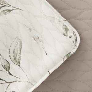 Watercolor Leaves Reversible Quilted Coverlet Set